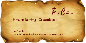 Prandorfy Csombor névjegykártya